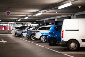 Parking garage with cars