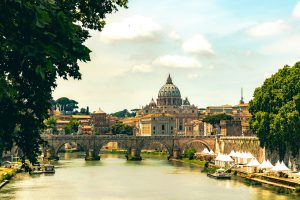 View of Rome with St Peters Basilica