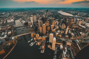 Aerial view of Boston